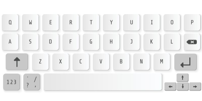A keyboard with QWERTY layout