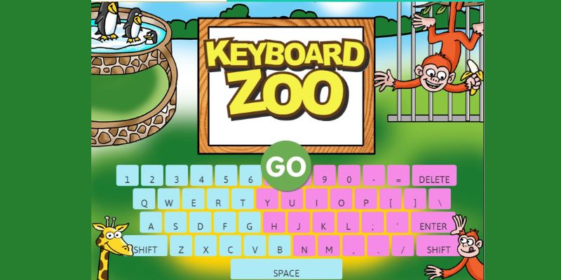 Screen capture of the game Keyboard Zoo
Photo source: abcya.com